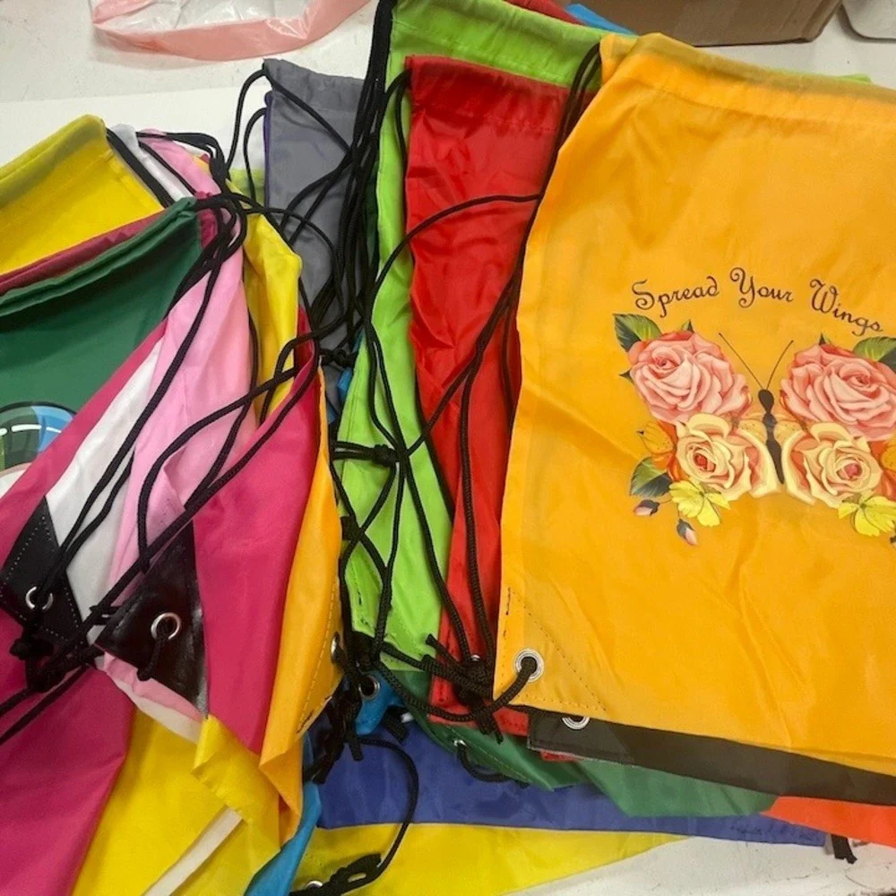 Homeschool Project for Sale 39 Draw‎ String Backs Packs with Iron Ons